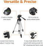 LightmoreGmbH 60-Inch Lightweight DSLR Camera Tripod with Carrying Bag – Portable Adjustable Tripod Stand for Cameras & Photography